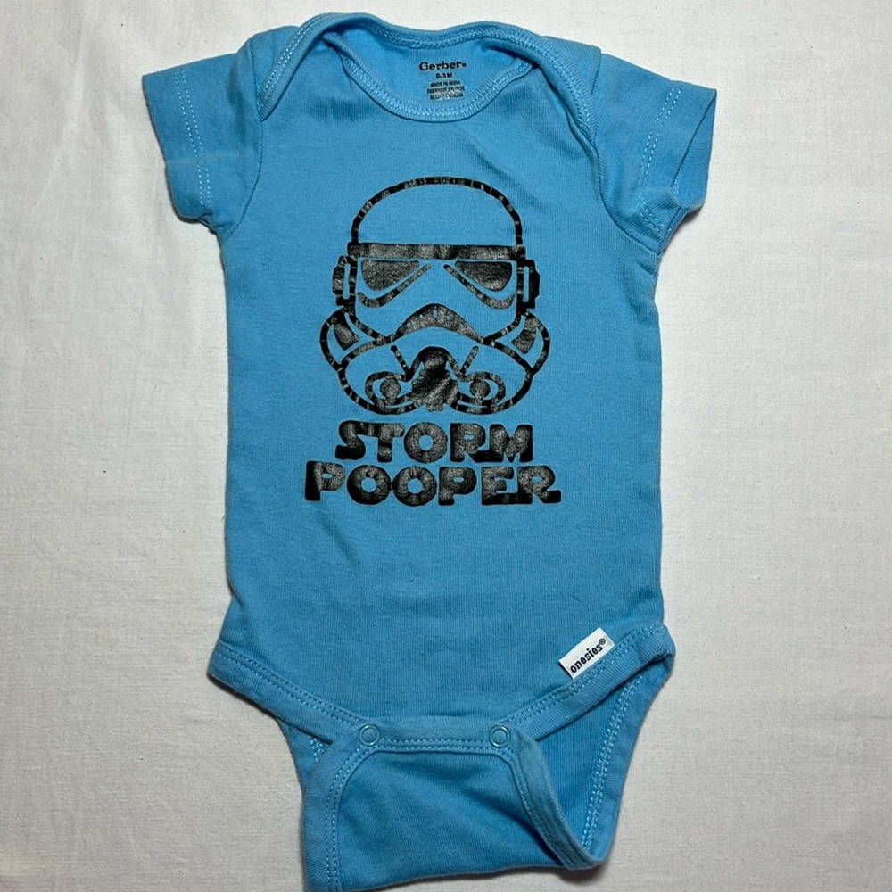 0-3M Gerber “Storm Pooper” onesie